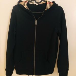 Burberry Sale！Teen Black Zip-Up Hoodie